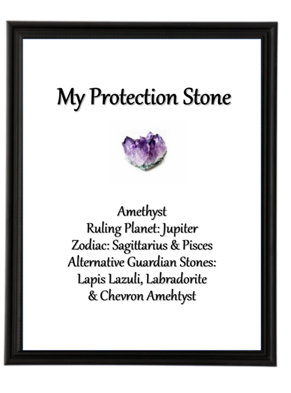 Sagittarius & Pisces Protection Stone picture in a frame