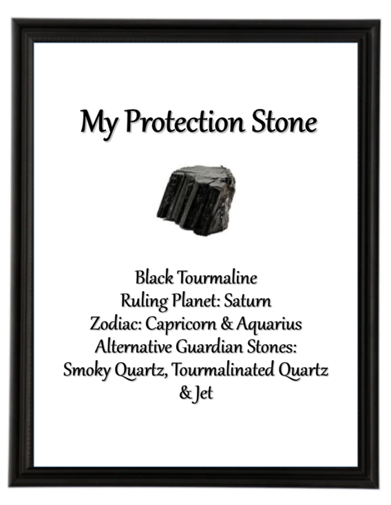 Capricorn & Aquarius Protection Stone picture in a frame