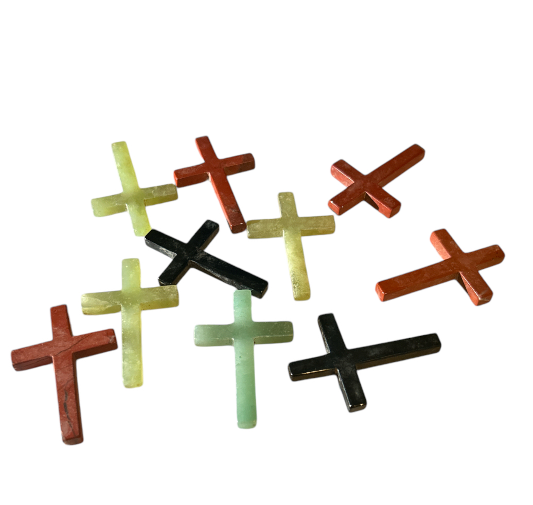 Stone Cross Pendants -1pc Random