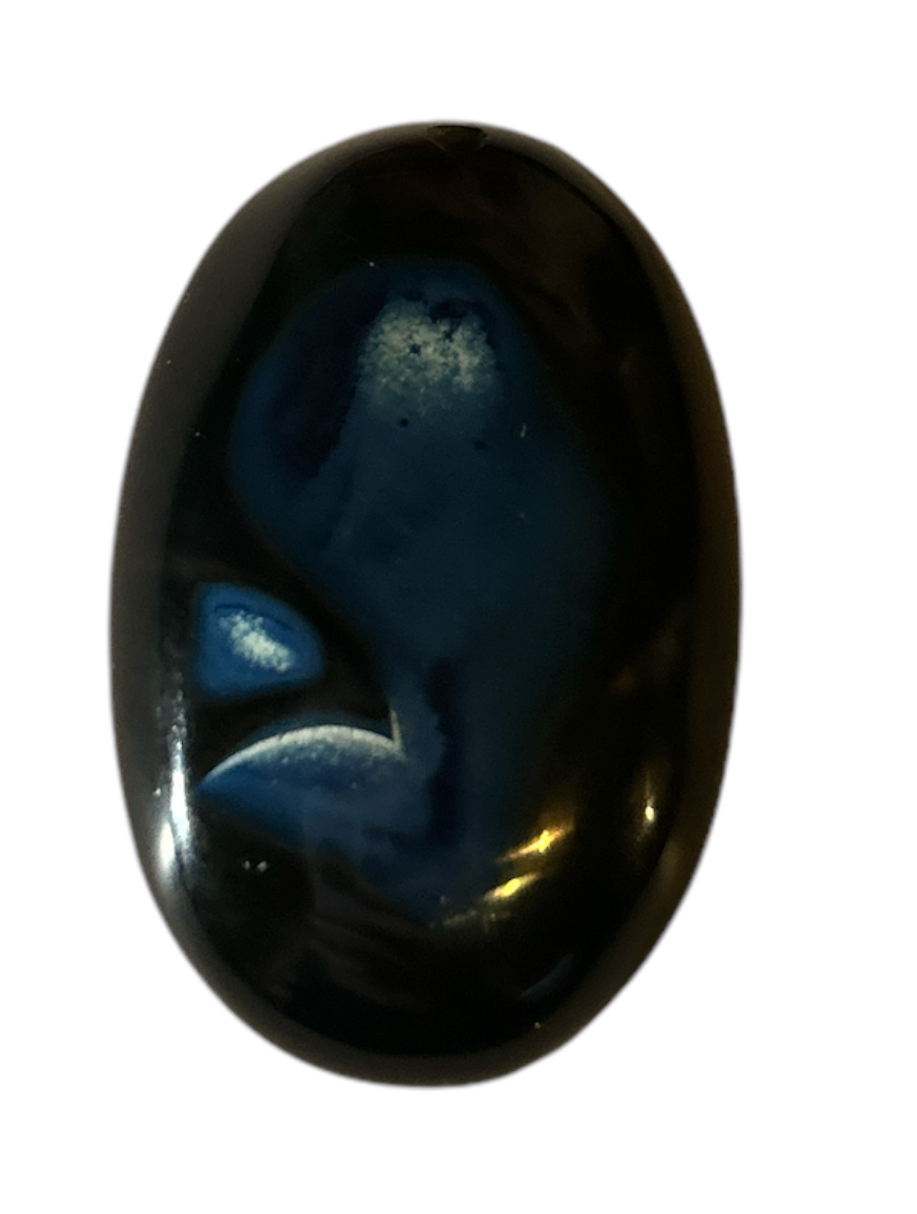 Black Agate Necklace Pendant .085